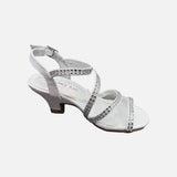 FK- DM35 Open Toe Kitty Heel with Rhinestone