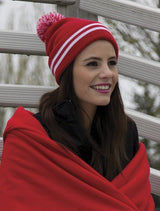 SOO - ATC™ STRIPED CUFF POM POM TOQUE. SM- C1202 100% acrylic 3' folding cuff - Growing Kids