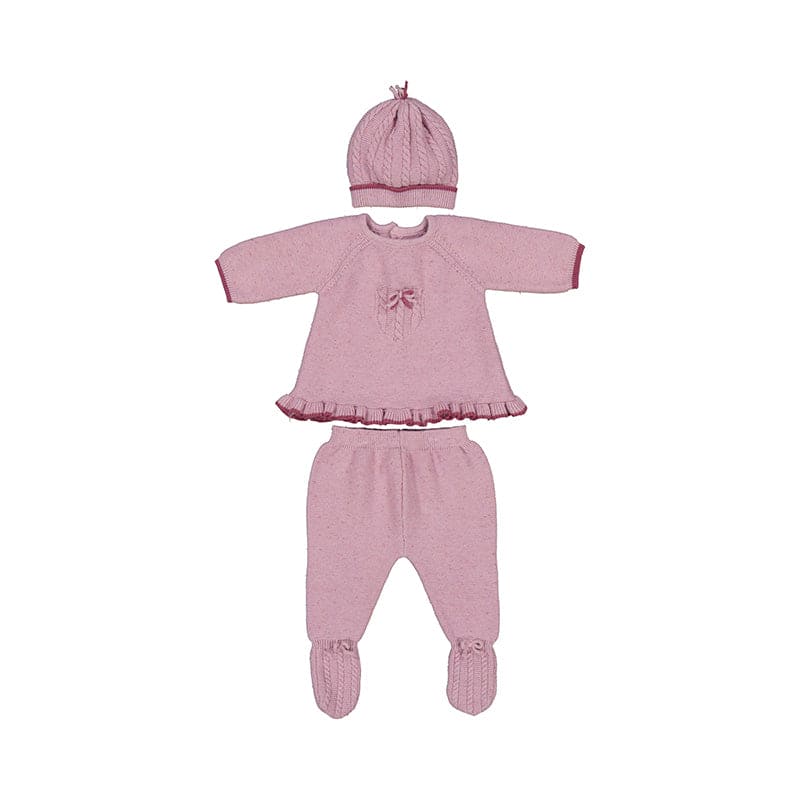 2504_Filles Jambières en tricot avec ensemble bonnet 