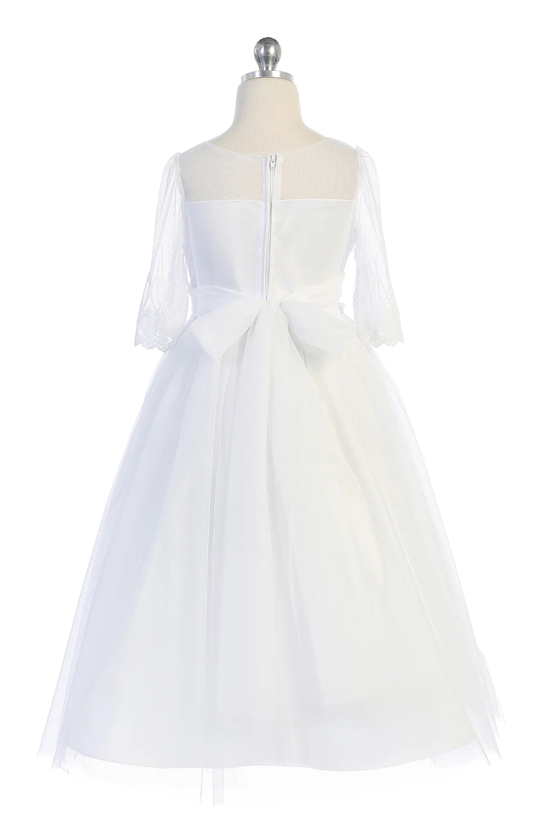 KD462- Embroidery Mesh Half Sleeve Dress