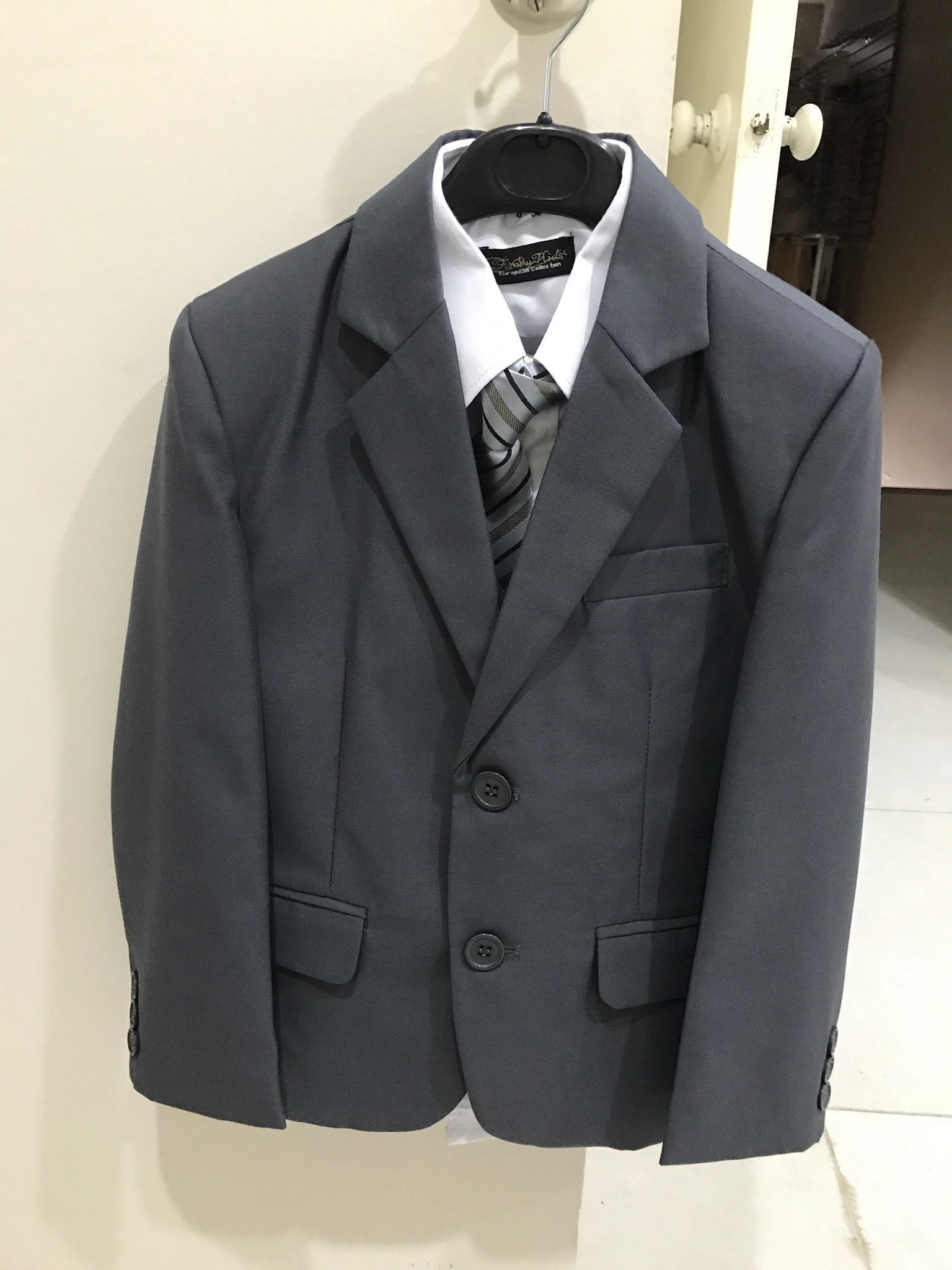 FK8158 - Boys 5pcs Suits - Charcoal Grey