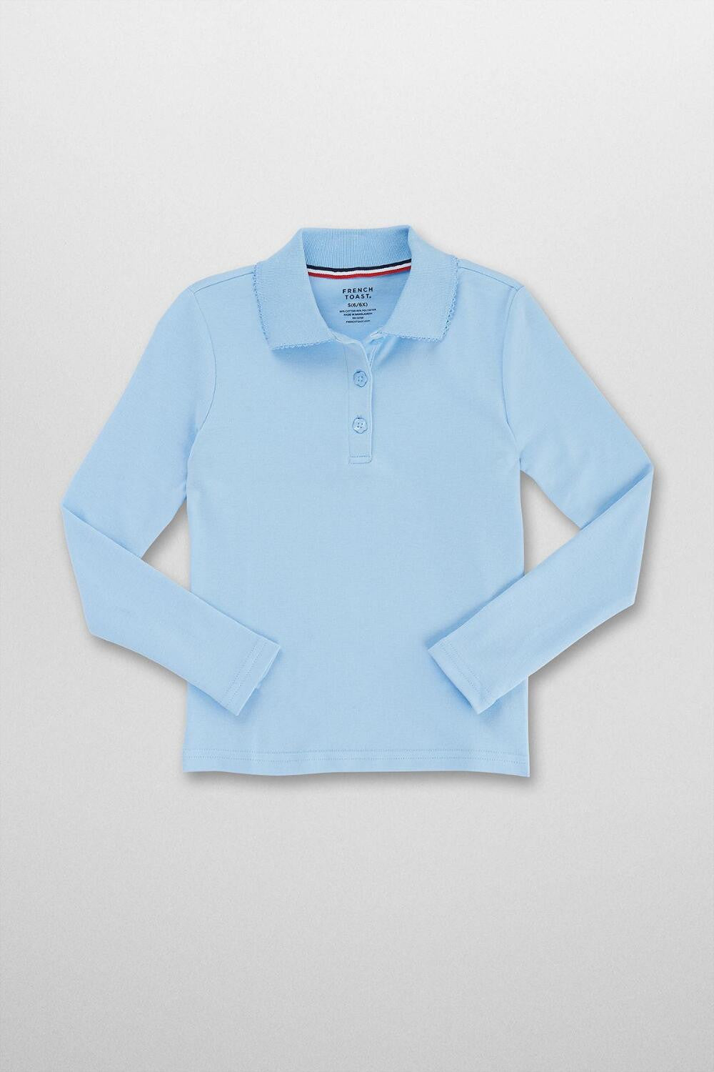 Chesterton - Girls LONG SLEEVE PICOT COLLAR INTERLOCK POLO #FT-SA9424 - Growing Kids