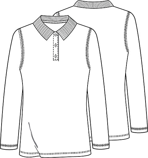 Junior & Adults LS FITTED INTERLOCK POLO # 5854 - Growing Kids