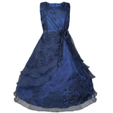 Kids Flower Dress for Girls Embroidered Pageant Bridesmaid Wedding Party Dress Ball Gown Princess Formal Occassion Long Dresses - Growing Kids
