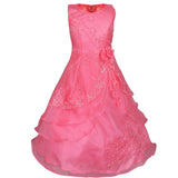 Kids Flower Dress for Girls Embroidered Pageant Bridesmaid Wedding Party Dress Ball Gown Princess Formal Occassion Long Dresses - Growing Kids