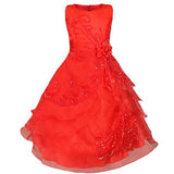 Kids Flower Dress for Girls Embroidered Pageant Bridesmaid Wedding Party Dress Ball Gown Princess Formal Occassion Long Dresses - Growing Kids