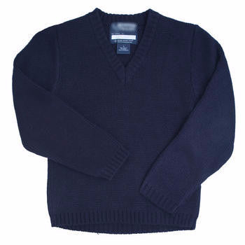 V-Neck Long Sleeve Pullover Sweater - Growing Kids