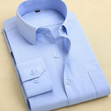 Long Sleeve Slim Men Dress Shirt 2017 Brand New Fashion Designer High Quality Solid Male Clothing Fit Business Shirts 4XL YN045 - Growing Kids