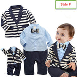 New Infant Baby Boy Suit Clothing Set Black Gentleman Style Long Sleeve Romper+jacket Suit Menino De Roupas De Bebe Christening - Growing Kids