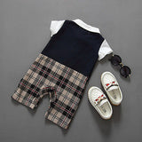 Newborn BABYGROW Baby Boy Clothes New Christening Formal Party Bodysuit Outfit Gift short Sleeve Summer 6 9 12 18 24 Monthes - Growing Kids