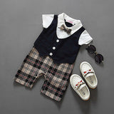 Newborn BABYGROW Baby Boy Clothes New Christening Formal Party Bodysuit Outfit Gift short Sleeve Summer 6 9 12 18 24 Monthes - Growing Kids