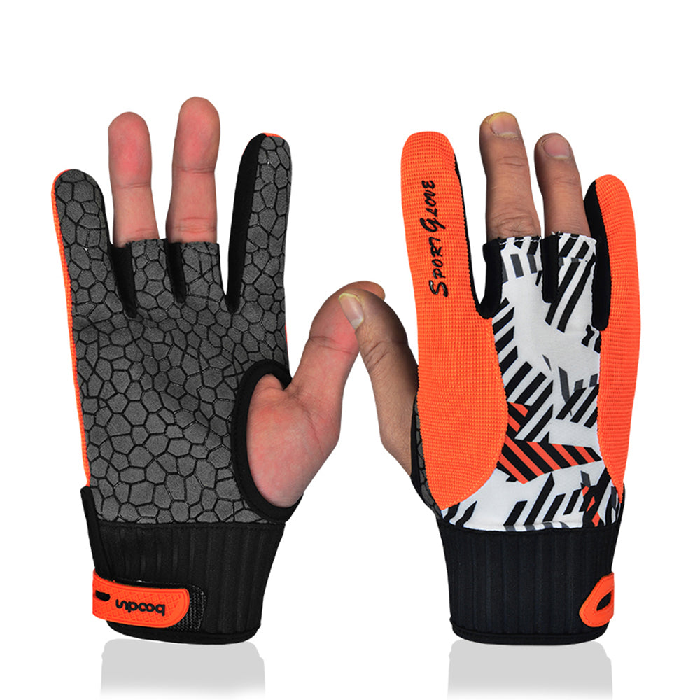 Professional Anti-Skid Bowling Gloves Comfortable Bowling Accessories Semi-finger Instruments Sports Gloves Mittens for Bowling - Growing Kids