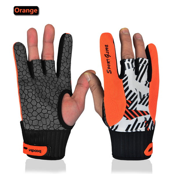 Professional Anti-Skid Bowling Gloves Comfortable Bowling Accessories Semi-finger Instruments Sports Gloves Mittens for Bowling - Growing Kids
