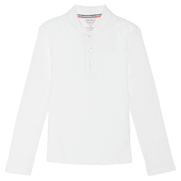 Adv-Girls LONG SLEEVE PICOT COLLAR INTERLOCK POLO #FT-SA9424 - Growing Kids