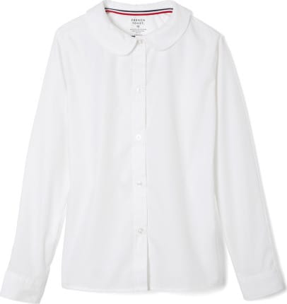 Girls White Long Sleeve Peter Pan Blouse SE9384-ADC-R