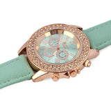 Luca's Al -Vogue Fashion Citizen watch Waterproof High Women Ladies Crystal Dial Quartz Analog Leather Witcher Bracelet Wrist Watch - Growing Kids