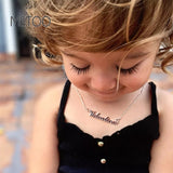 Bijoux en acier inoxydable pour bébé, pendentif avec nom personnalisé, ras du cou pour filles, collier pour enfants, numéros pour garçons, bricolage personnalisé