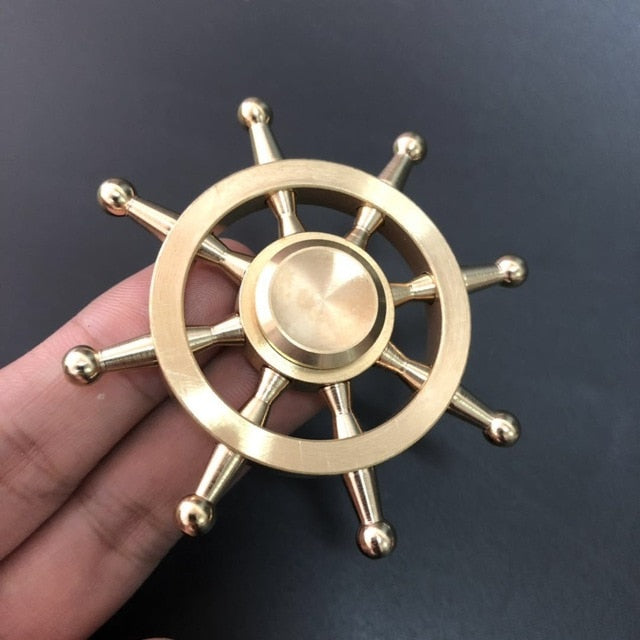 Fidget Spinner en cuivre, jouets en alliage de laiton, bout du doigt gyroscopique, roulement en métal, soulage le Stress pour enfants, cadeau pour garçons