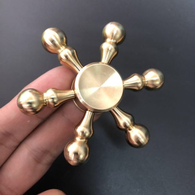 Fidget Spinner en cuivre, jouets en alliage de laiton, bout du doigt gyroscopique, roulement en métal, soulage le Stress pour enfants, cadeau pour garçons